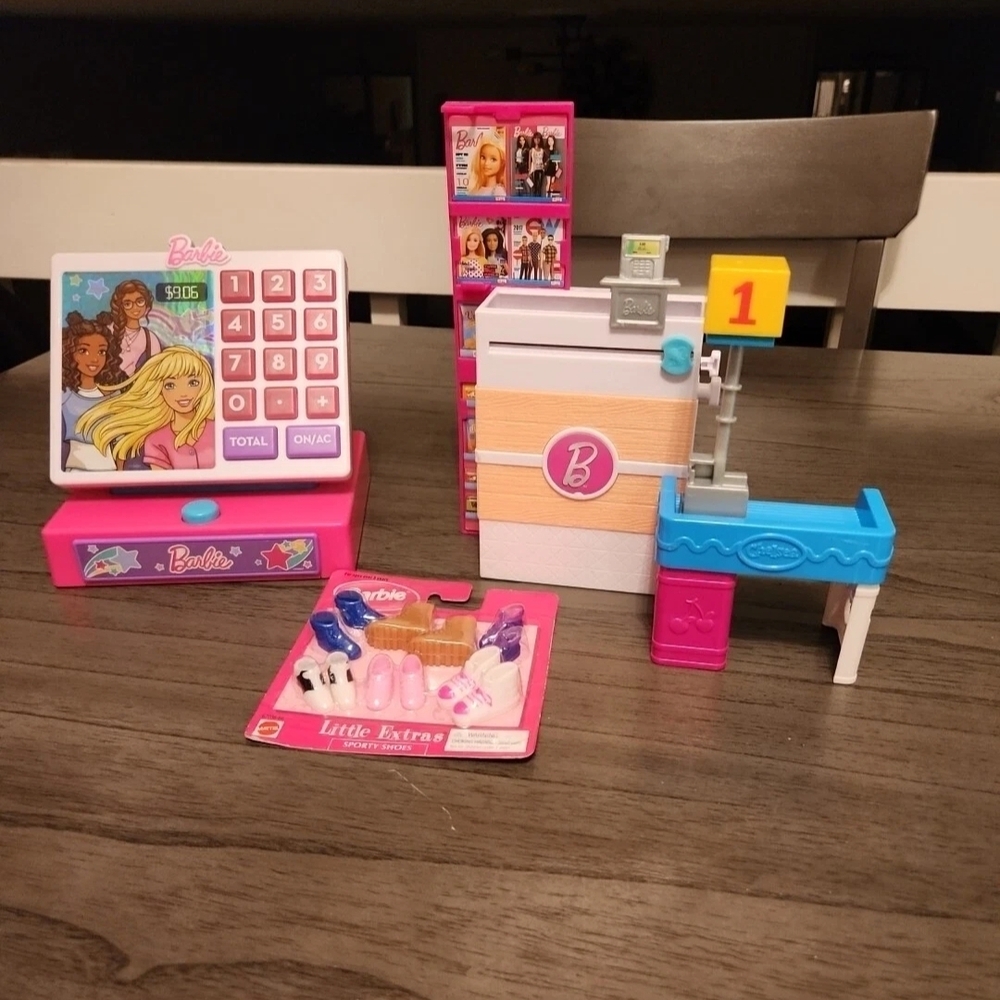 Barbie Cash Register Set - Pink, Blue, and Yellow
